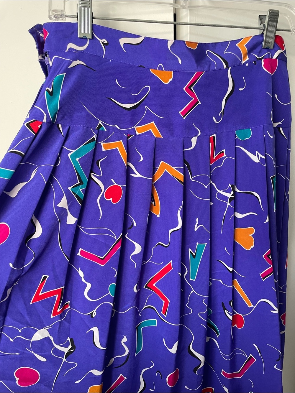 Purple Geometric Print Midi Skirt - Picture 4 of 6